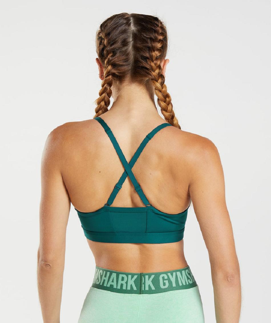 Staniki Sportowe Damskie Gymshark Ruched Turkusowe | PL 2882DFM